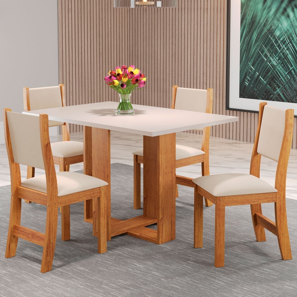 Mesa de Jantar 4 Lugares Juliete em Oferta na Shopee