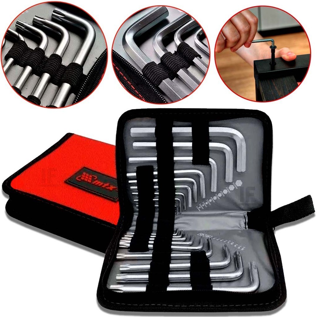 Jogo Chave Torx E Allen Hexagonal Longas Crv 18 Peças Mtx em Oferta na Shopee