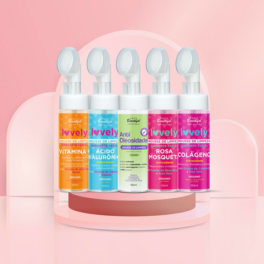 Kit Mousse de Limpeza Facial Espumante Face Beautiful 150ml em Oferta na Shopee