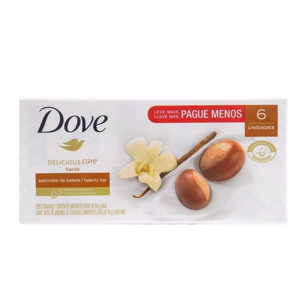Sabonete em Barra Dove Delicious Care Karite 90g 6 Unidades Leve mais Pague menos em Oferta na Shopee