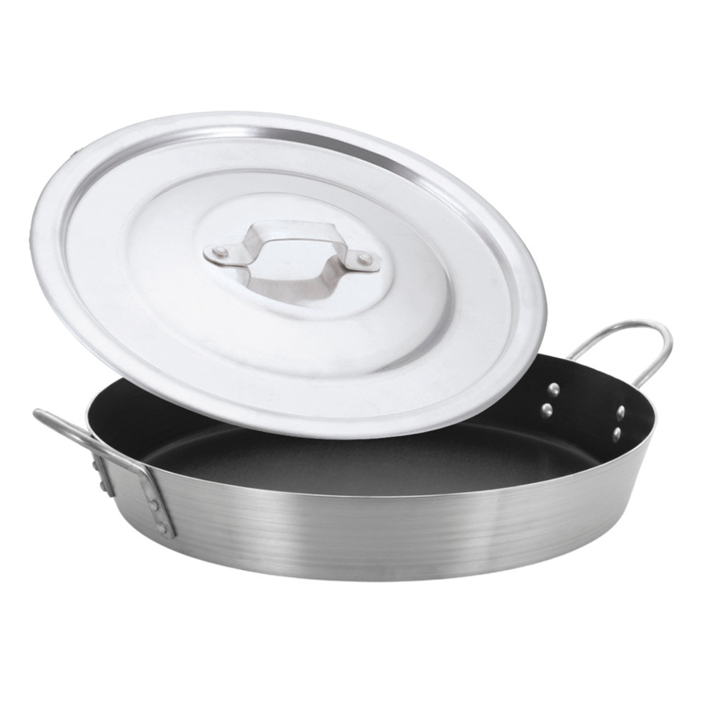Paella Wok 38cm Antiaderente Grande Com Tampa 5,5 Litros em Oferta na Shopee