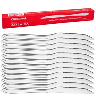 Jogo Aco Inox 12 Faca Churrasco Buffet Restaurante Lanchonete Hotel Cozinha Casa Original Line em Oferta na Shopee