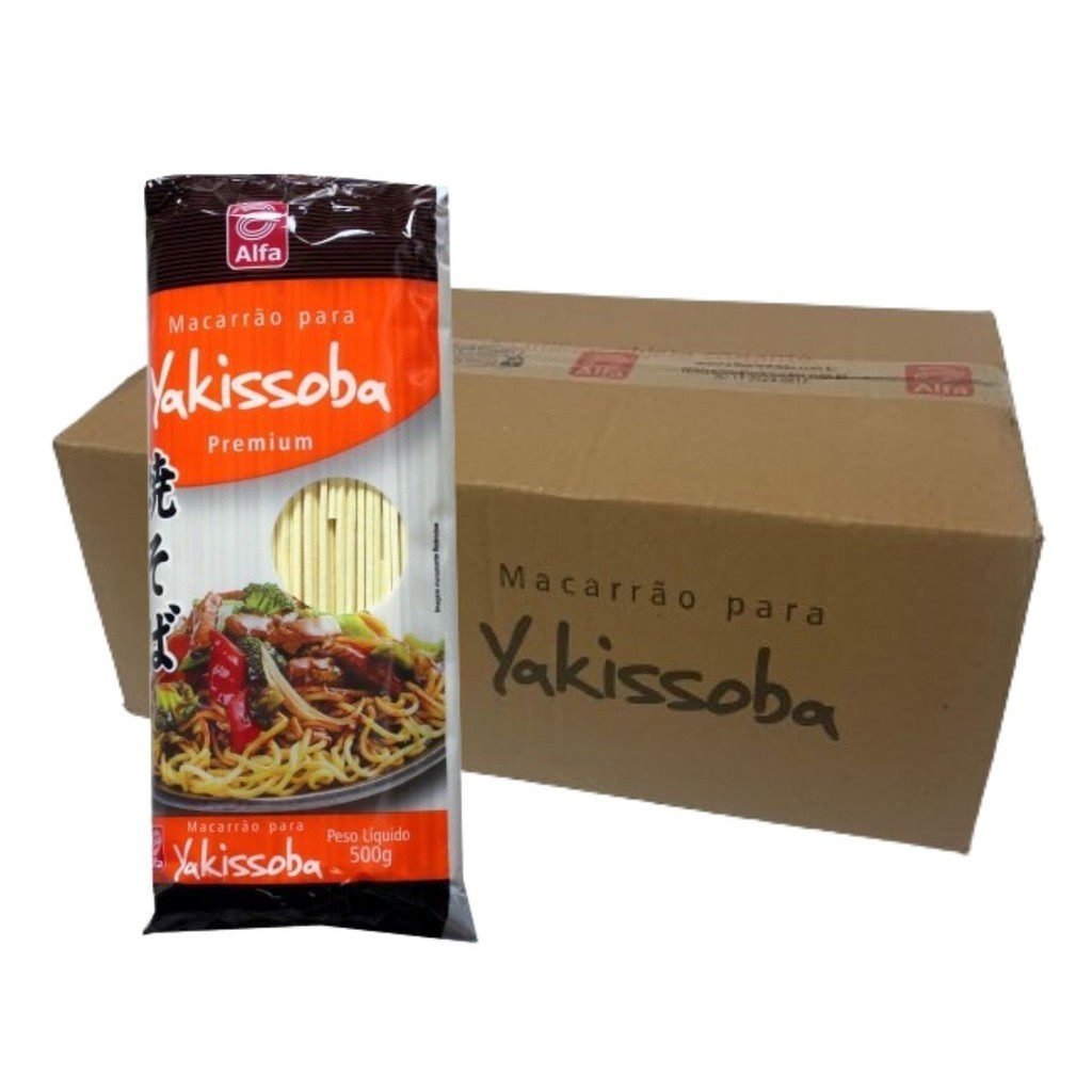 Kit C/ 20 Macarrão Oriental Yakissoba Alfa 500g
