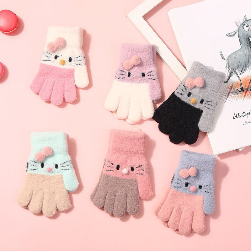 luva infantil de malha desenhos hellokitty modelo novo 2024