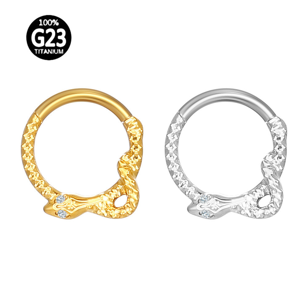 【LOMISS】Cobra Piercing Helix Titânio Pvd de Nariz Argola Segmento Articulado Brinco Piercing Orelha | Septo, Rook, Conch em Oferta na Shopee