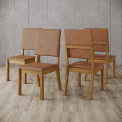 Kit 4 Cadeiras Estofadas para Mesa de Jantar Milla Plus Henn
