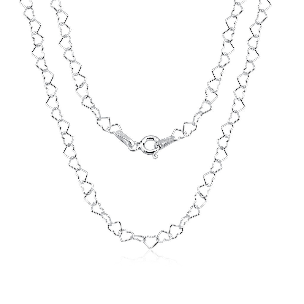 Colar gargantilha chocker coração 45cm prata 925 em Oferta na Shopee