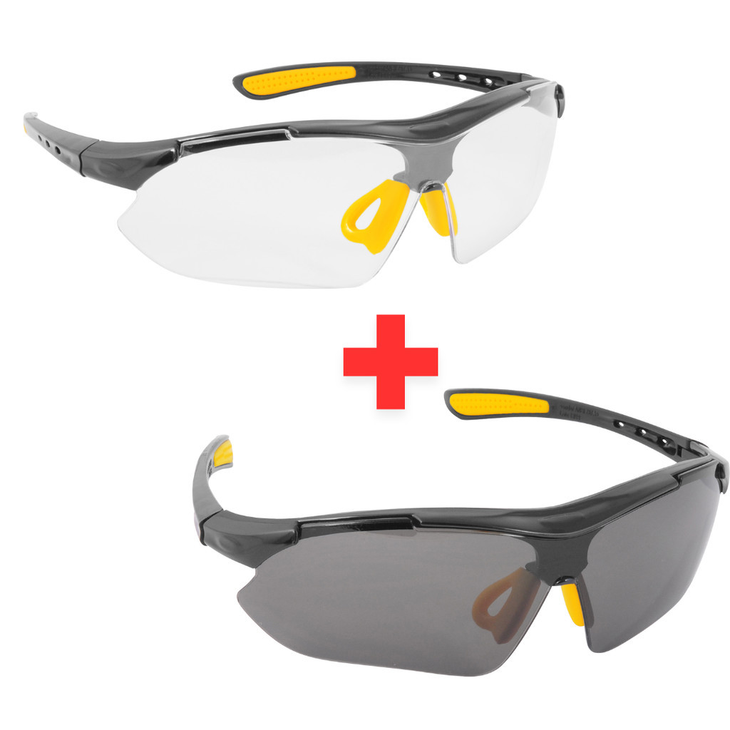 Kit Óculos de Segurança Boxer Fumê + Transparente VONDER: Proteção Clara e Confortável!