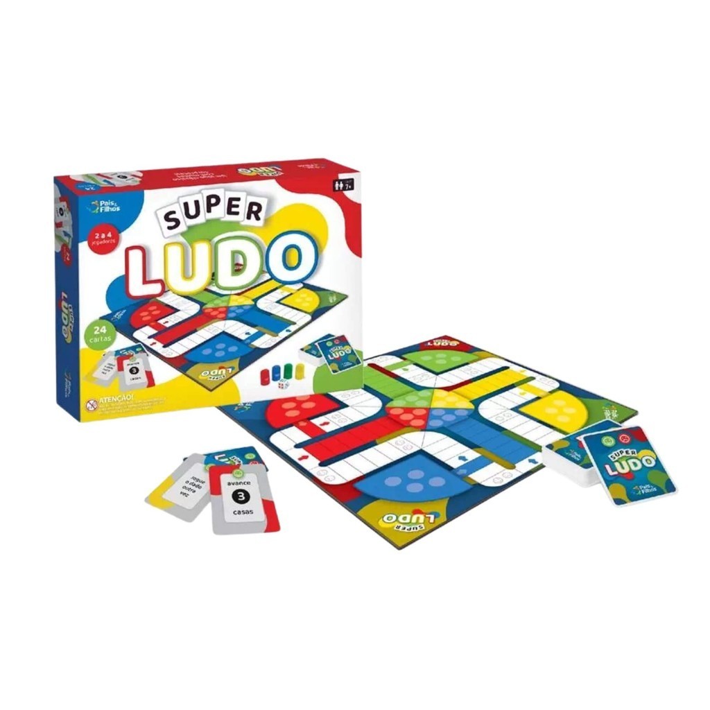 Jogo de Tabuleiro Super Ludo Pais e Filhos - 790772-1 em Oferta na Shopee