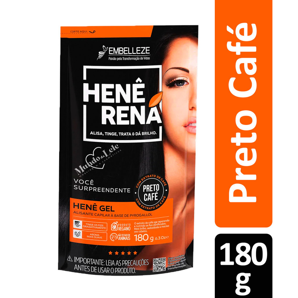 ALISANTE HENÊ RENÁ PRETO CAFÉ POUCH EMBELLEZE 180G - Beauty