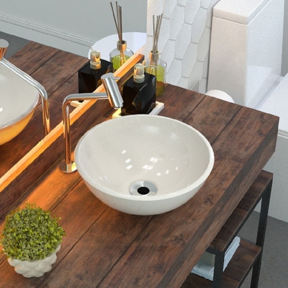 Cuba de Apoio Redonda C01 Para Banheiro R30W Bege - Lyam Decor em Oferta na Shopee