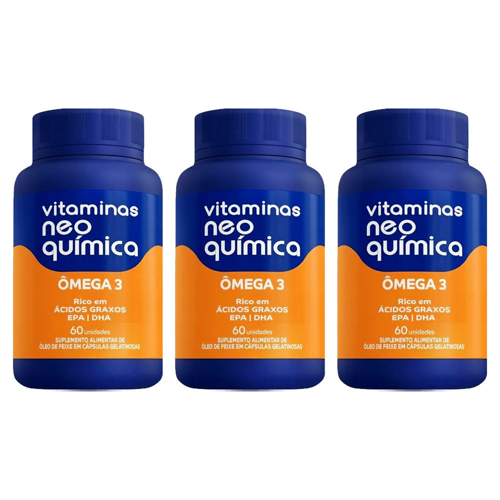 Kit 3 Vitamina Ômega 3 com 60 Cápsulas - Neo Química em Oferta na Shopee
