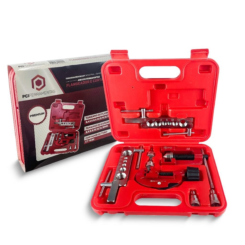Kit Maleta Cortadora Com Escareador E Flangeador De Tubos De Cobre, Alumínio e PVC Pci Ferramentas em Oferta na Shopee