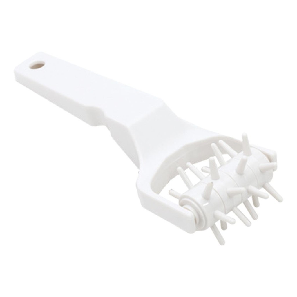 Rolo Furador para massas e pasta americana 22x6,8cm Plástico branco em Oferta na Shopee