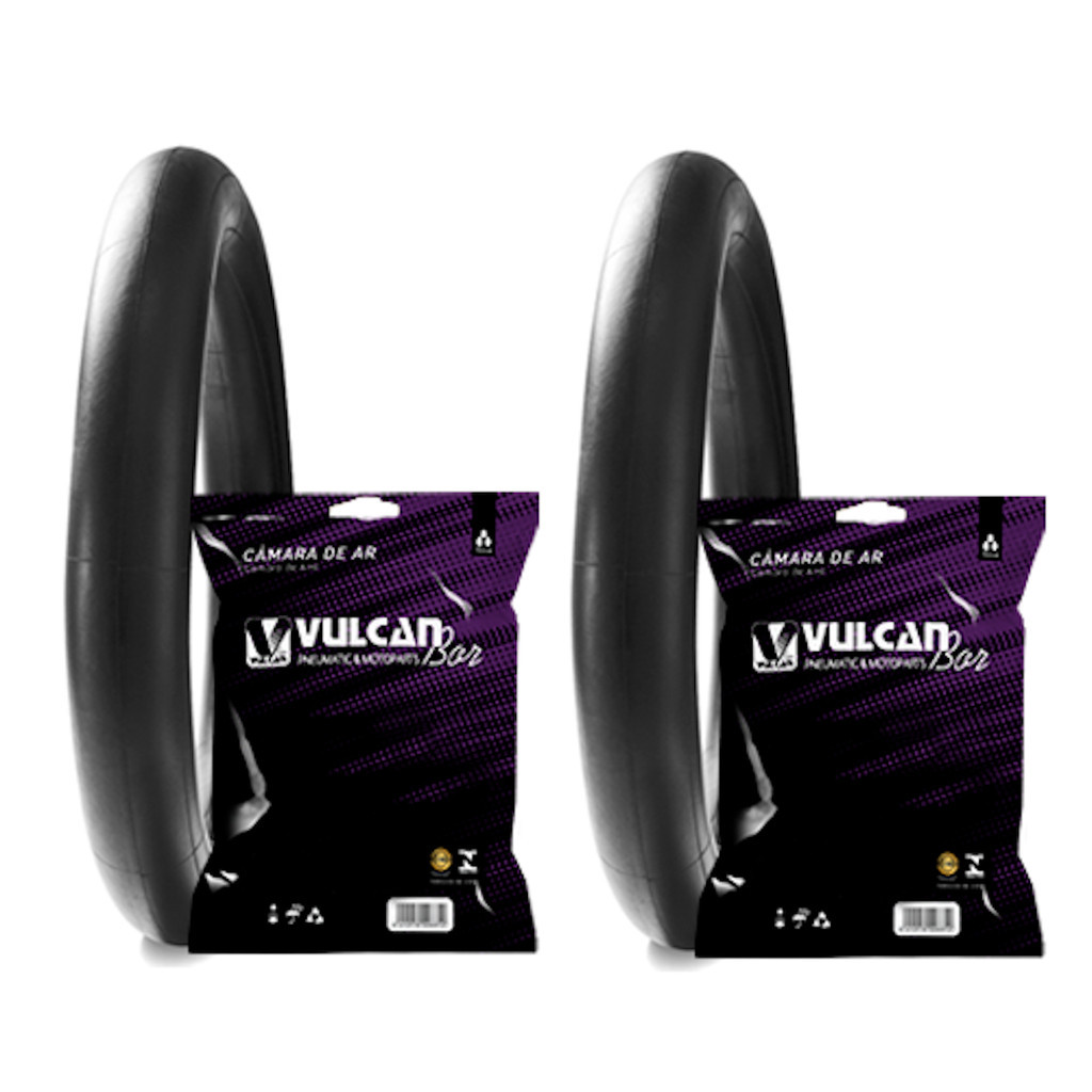 Kit Câmara de Ar Dianteira e Traseira XTZ 125 Aro 21 (90/90-21) e Aro 18 (120/80-18) Vulcanbor em Oferta na Shopee