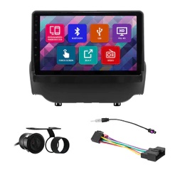 Kit Multimídia 9 Pol Ecosport 2013 2014 2015 2016 2017 Espelhamento Android Ios 2 Din Preto Camera Ré