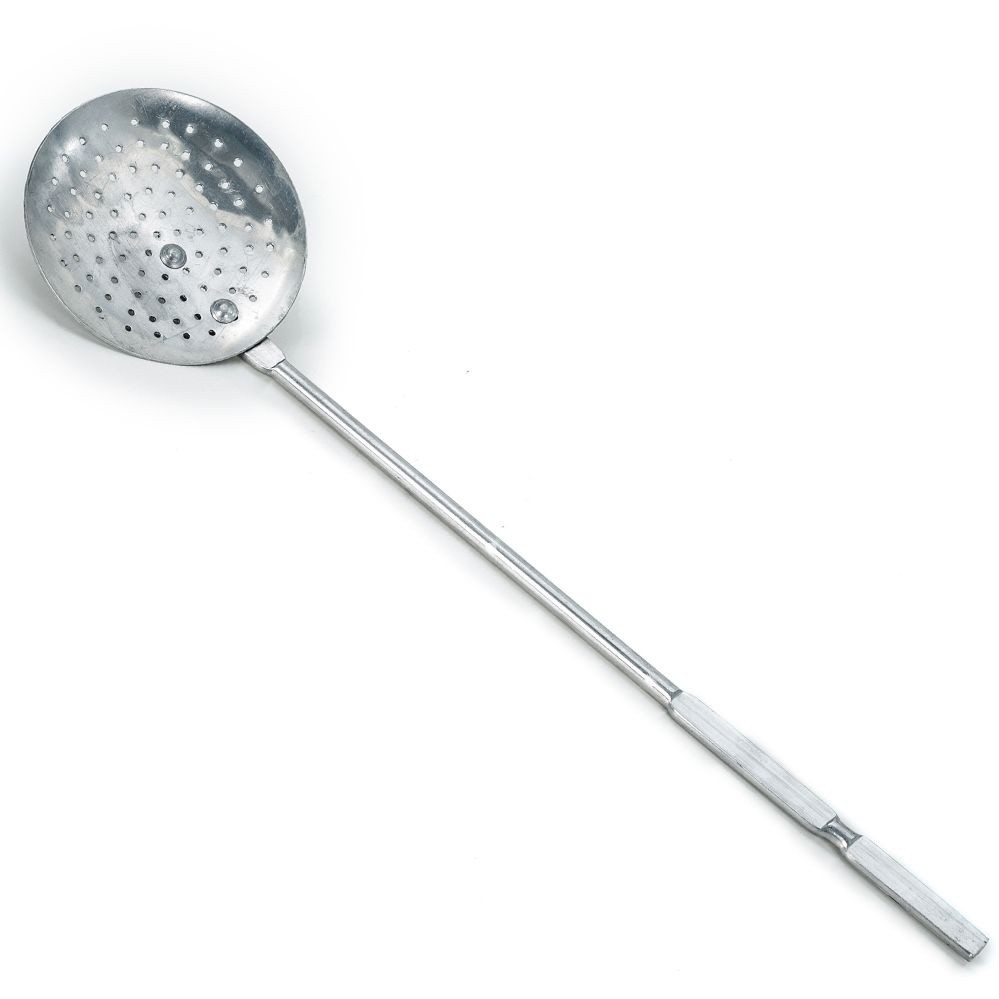 Escumadeira Hotel aluminio grosso 52 cm - Profissional Grande Fritar Tirar Alimento Óleo