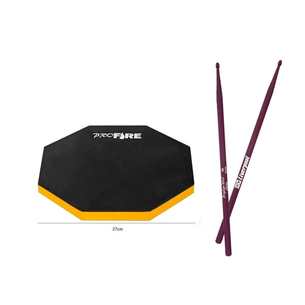 Pad Estudo Treino Praticável Bateria 10" + Par de Baquetas em Oferta na Shopee
