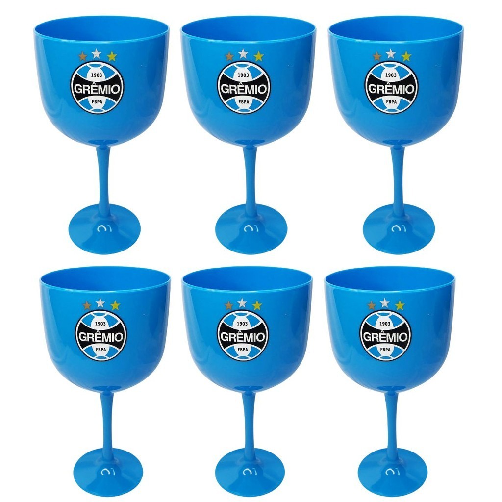 Kit 10 Taças Oficial Gin Eventos Bebidas 580ml Festa Time Grêmio Azul Presente