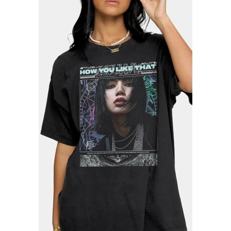Camiseta T-shirt Unissex Algodão Grupo Kpop Blackpink Lisa Lalisa How You Like Idol ! fashion