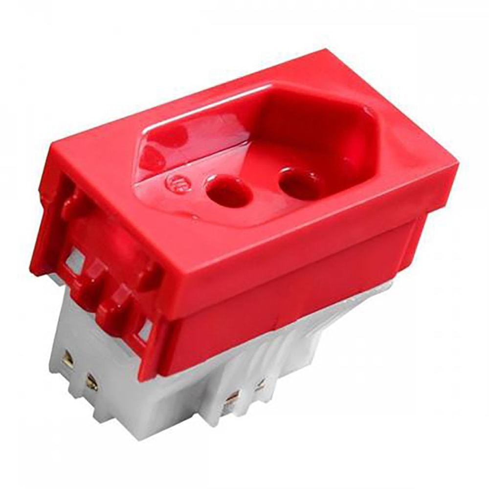 Detalhes do Tomada 2P+T 20A 250V com Tampa Vermelha Ilumi