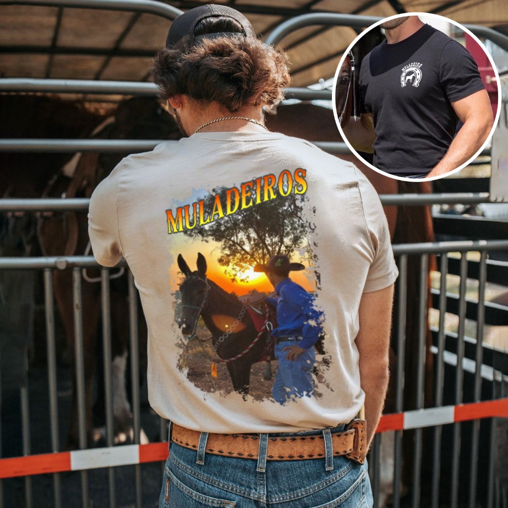 Camisa Camiseta country t-shirt "Muladeiros Por do sol" em Oferta na Shopee