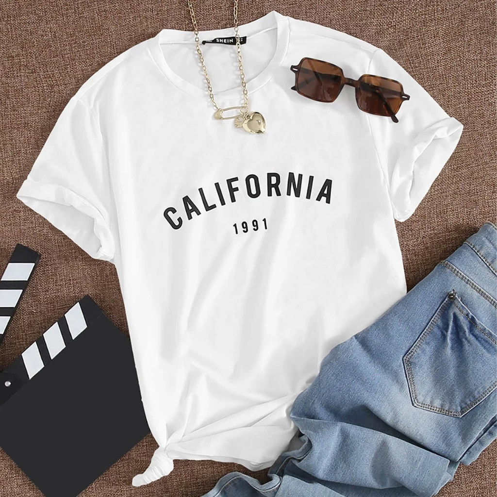 unissex Camiseta T-shirt Feminina Estampada California