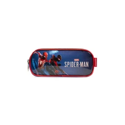 Estojo Escolar Masculino Homem Aranha Vermelho Três Compartimentos