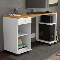 Mesa Computador 1 Gaveta Mari Branco Cinamomo