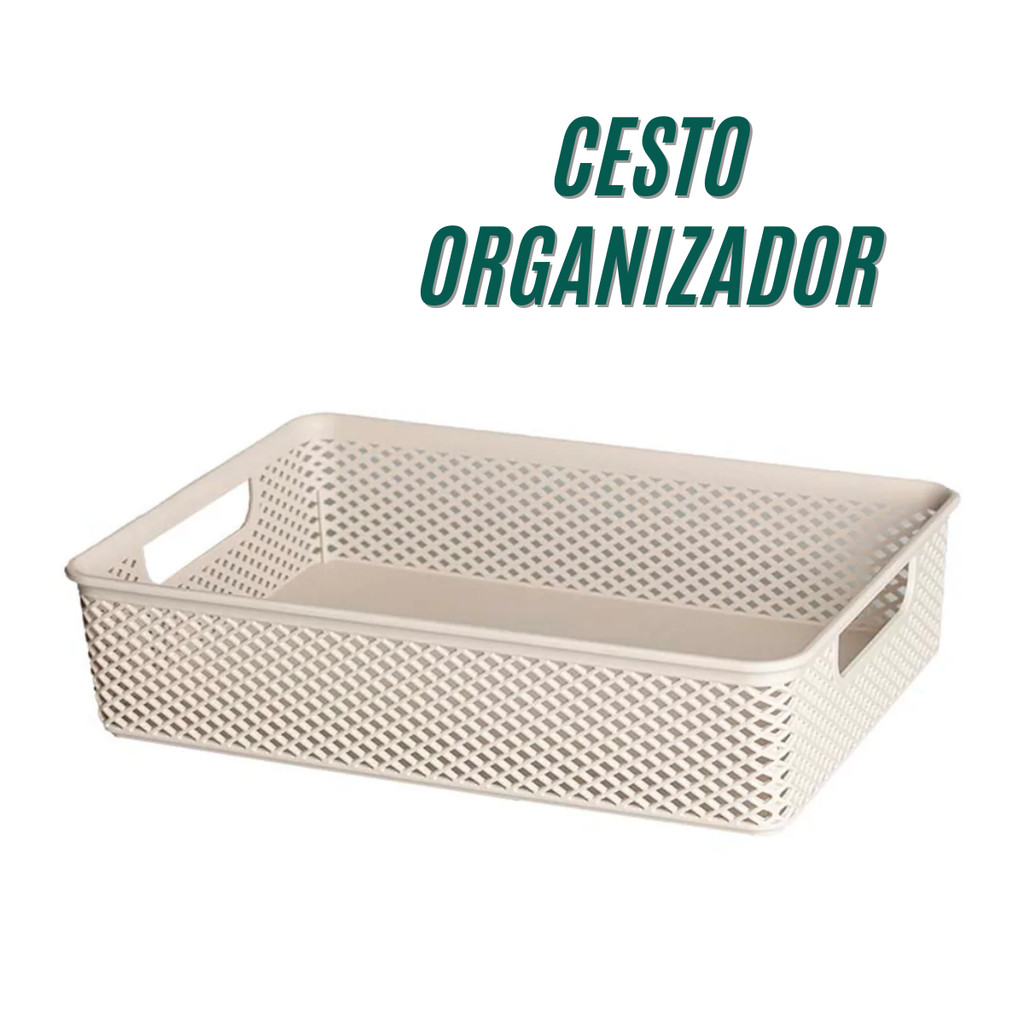 Cesto Organizador Multiuso Empilhável Gaveta Armário Cozinha Lavanderia Armário Banheiro Caixa