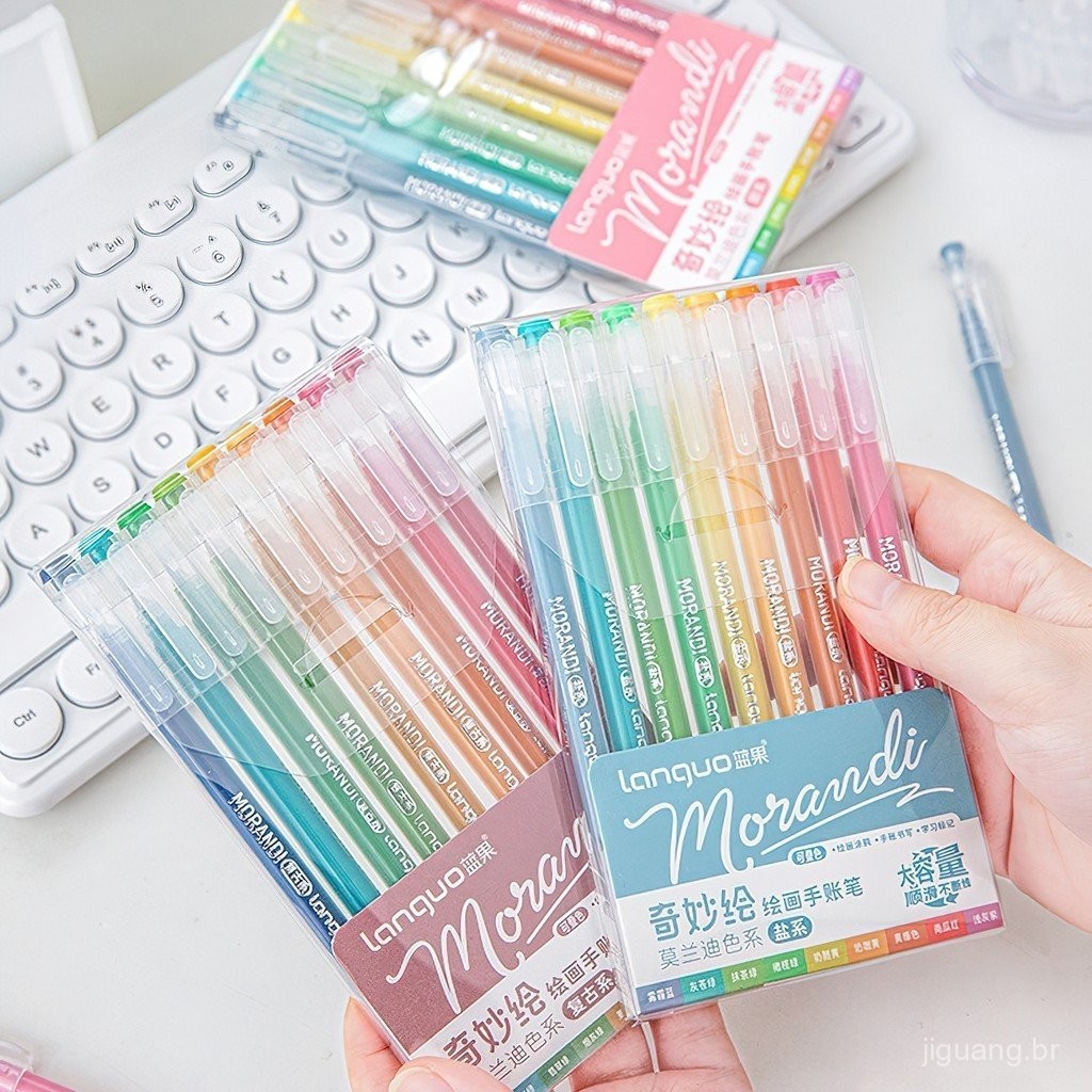 9pcs Morandi Conjunto de Canetas Multicoloridas Vintage Marker Liner 0.5mm Esferográfica para Escola e Escritório C6037 em Oferta na Shopee