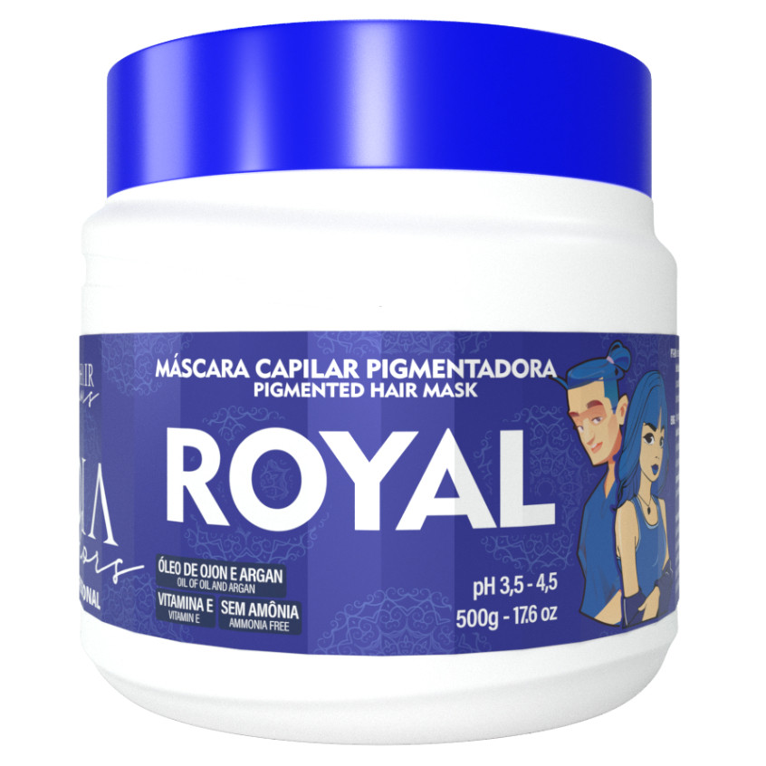 Máscara Tonalizante Troia Colors Royal/Blue 500g - Troia Hair