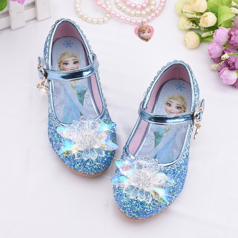 Outono Princesa Meninas Salto Médio Sapatos De Cristal Festa De Aniversário Bola Realizar