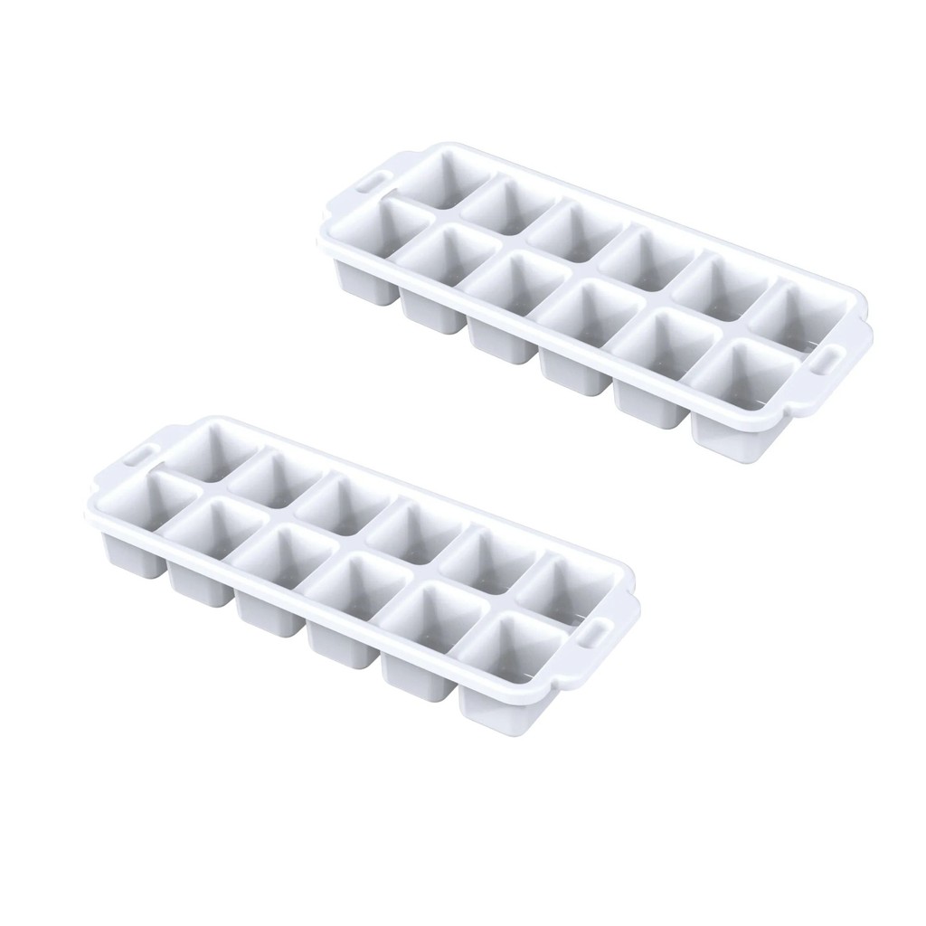 Kit 2 Forminhas Formas De Gelo 12 Espaços Plastica Branca