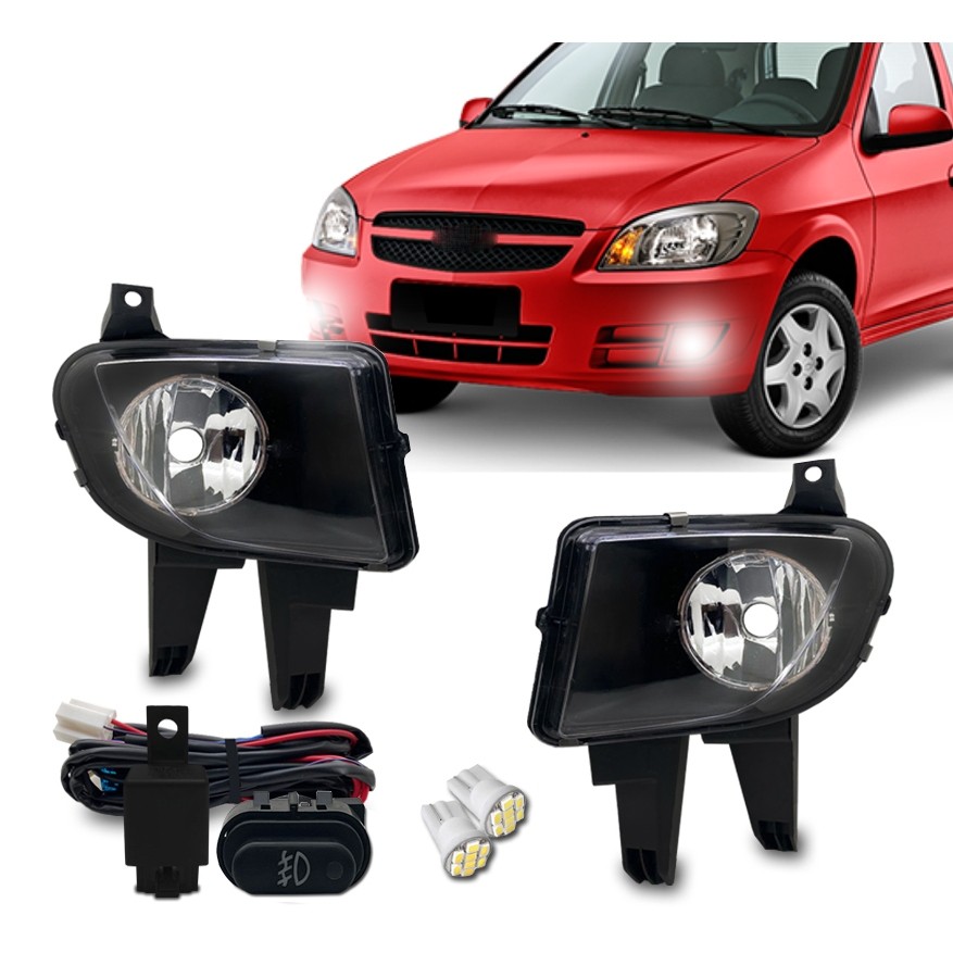 Kit Farol De Milha Celta Prisma 2007 2008 2009 2010 2011 Botao Modelo Original