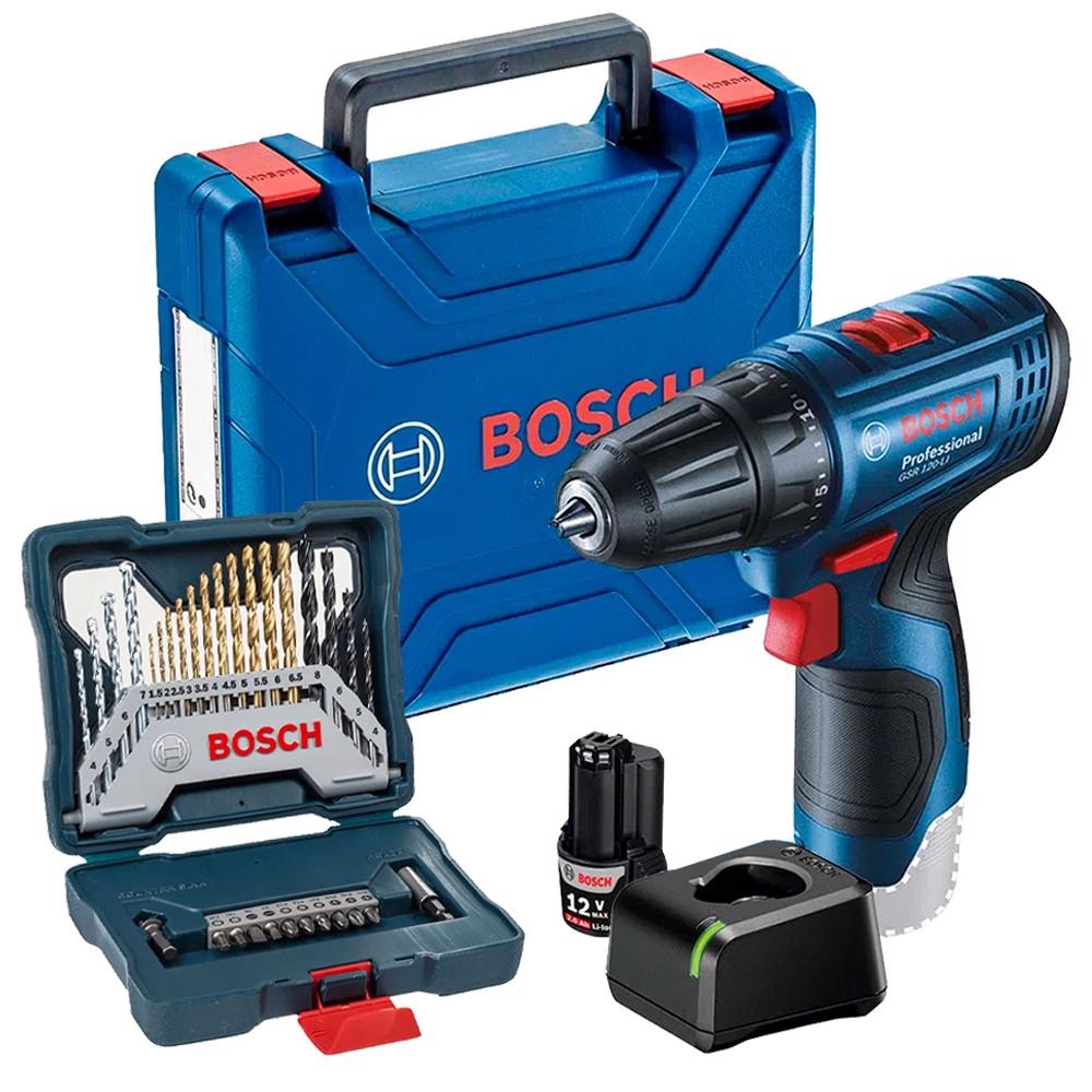 Parafusadeira 12V GSR 120-LI Com Estojo de Brocas 30 Peças BOSCH em Oferta na Shopee