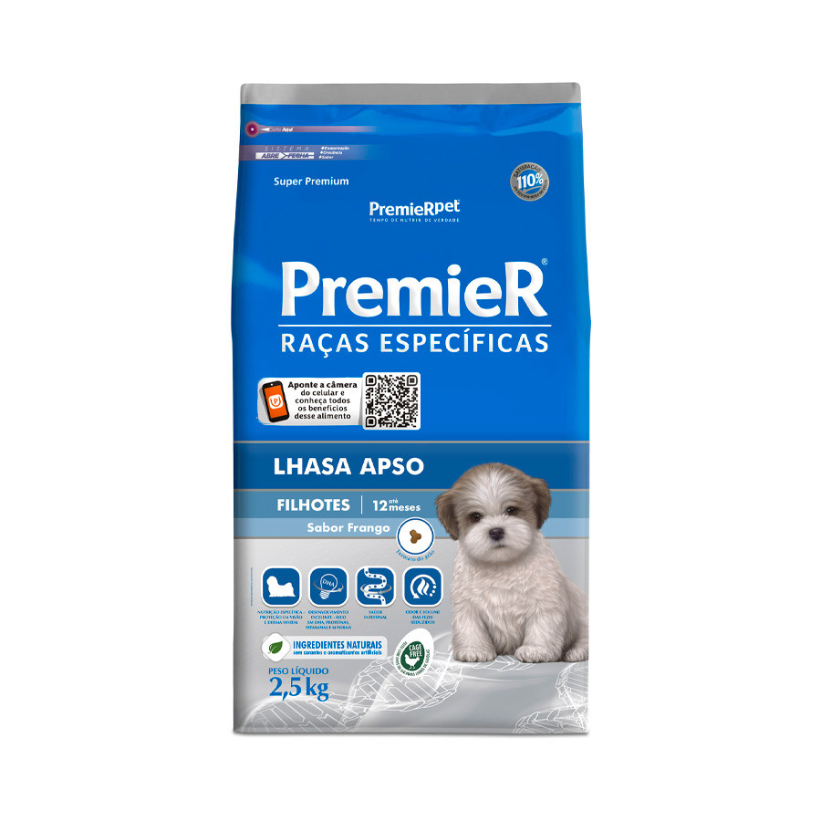 Premier Lhasa Apso Filhote Ração Raças Específicas para Cães  2,5KG