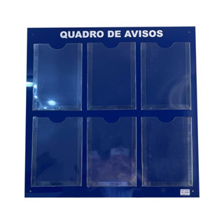 Quadro De Aviso Gestão Á Vista Informativo Organizador Metas 6 Displays Porta Folha A4 ACM Azul em Oferta na Shopee