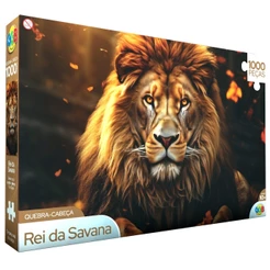 QUEBRA CABEÇA REI DA SAVANA 1000 PEÇAS GGB BRINQUEDO PUZZLE LEÃO SELVA ANIMAL NATUREZA ZOO BRINQUEDO