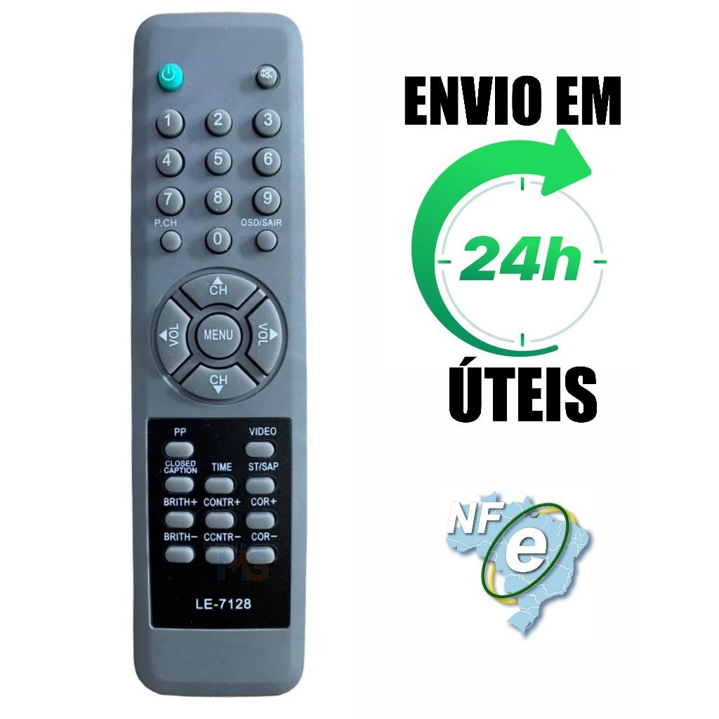 Controle Remoto Compatível Com Cce Tubo Universal Led Antiga C0214b LE-7128