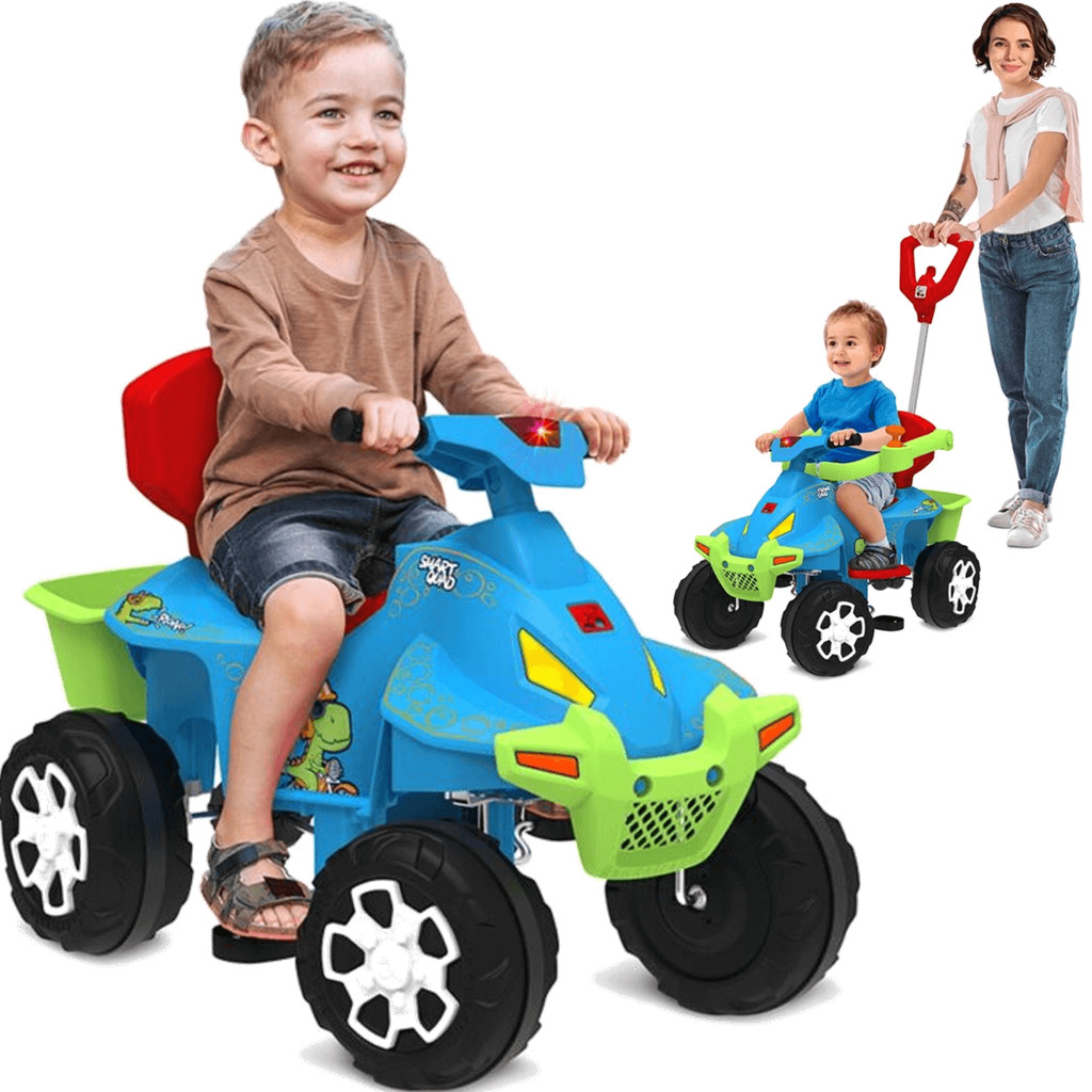 Carrinho de Passeio e Pedal Infantil Bandeirante Smart Quad Azul em Oferta na Shopee