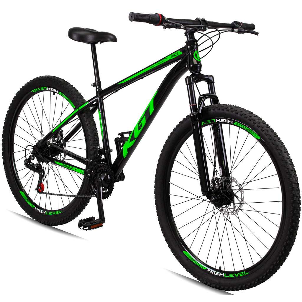 Bicicleta Aro 29 Aço Carbono KGT Freios Disco Suspensão 21 marchas