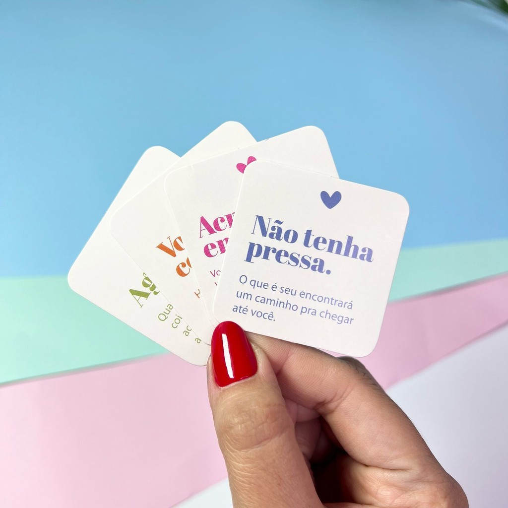 Kit Mini Cartões Agradecimento Frases Reflexivas 4 Frases Cantos Arredondados 4x5cm em Oferta na Shopee