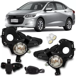 Kit Farol Milha Auxiliar Onix Plus 2020 2021 Botao Alternativo
