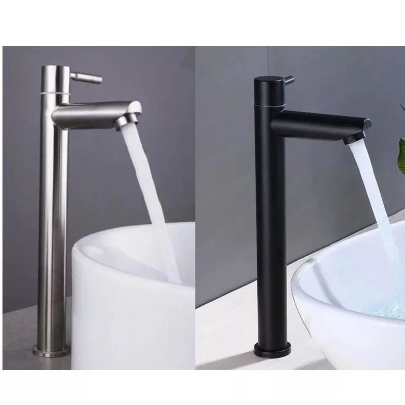 Torneira De Aço Inoxidavel para Lavatorio de Banheiro Bacia preto/prata