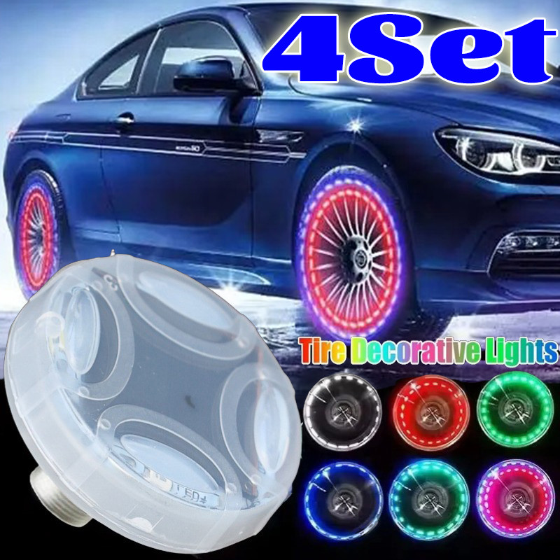 Luz De Flash De Energia Solar-Lâmpada Decorativa De Válvula Americana-De Pneu De Carro LED De Modos Coloridos Luminosa D