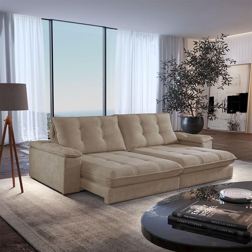 Sofá Dublin 02 Módulos De 80cm Br25cm Meu Sofá Online A226 Linho Bege