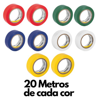 Kit 10 Fitas Isolantes Coloridas com 20 Metros de cada cor! -  VONDER em Oferta na Shopee