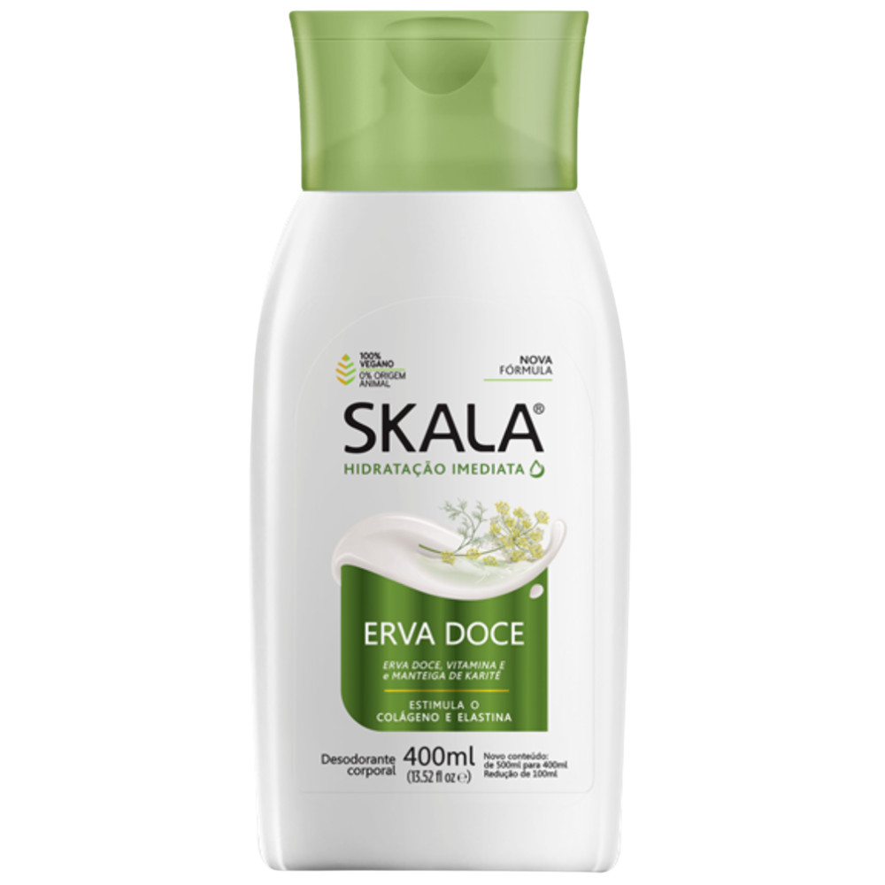 Loção Creme Hidratante Corporal Erva Doce Skala 400ml - Beauty