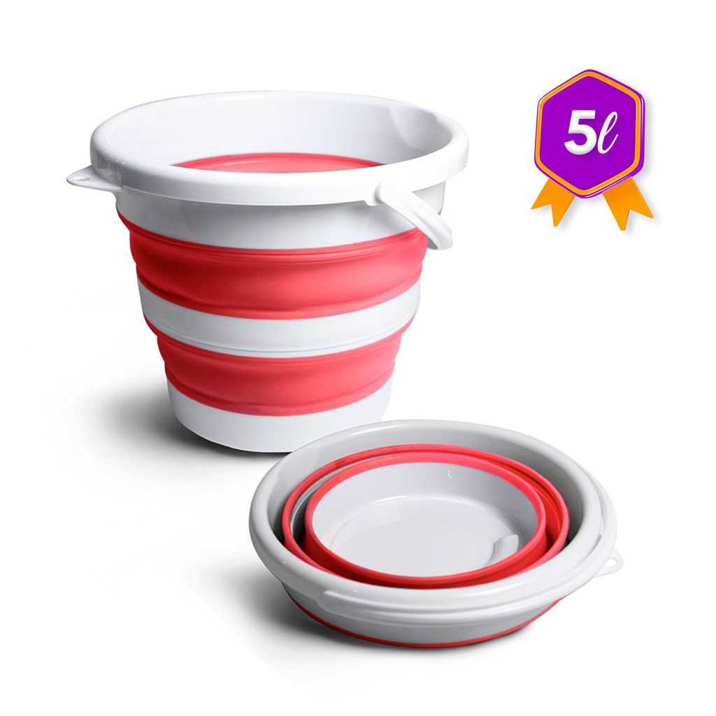 Balde Dobrável Retrátil Flexível 5 L Silicone Com Alça TOP